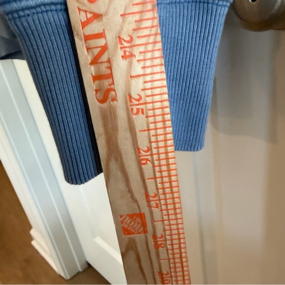 Aerie Cozy Hoodie Womens Large Dusty Blue Partial Button Oversized Boho Pockets - Picture 10 of 11